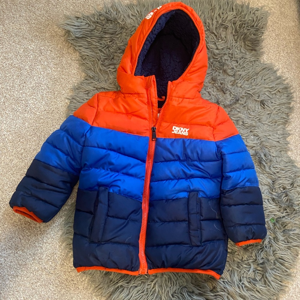 DKNY Jeans Vibrant Orange & Blue Toddler Jacket